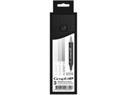 Conjunto 3 Marcadores GRAPH'IT Gradiente Cinzento Neutro 0.8 mm