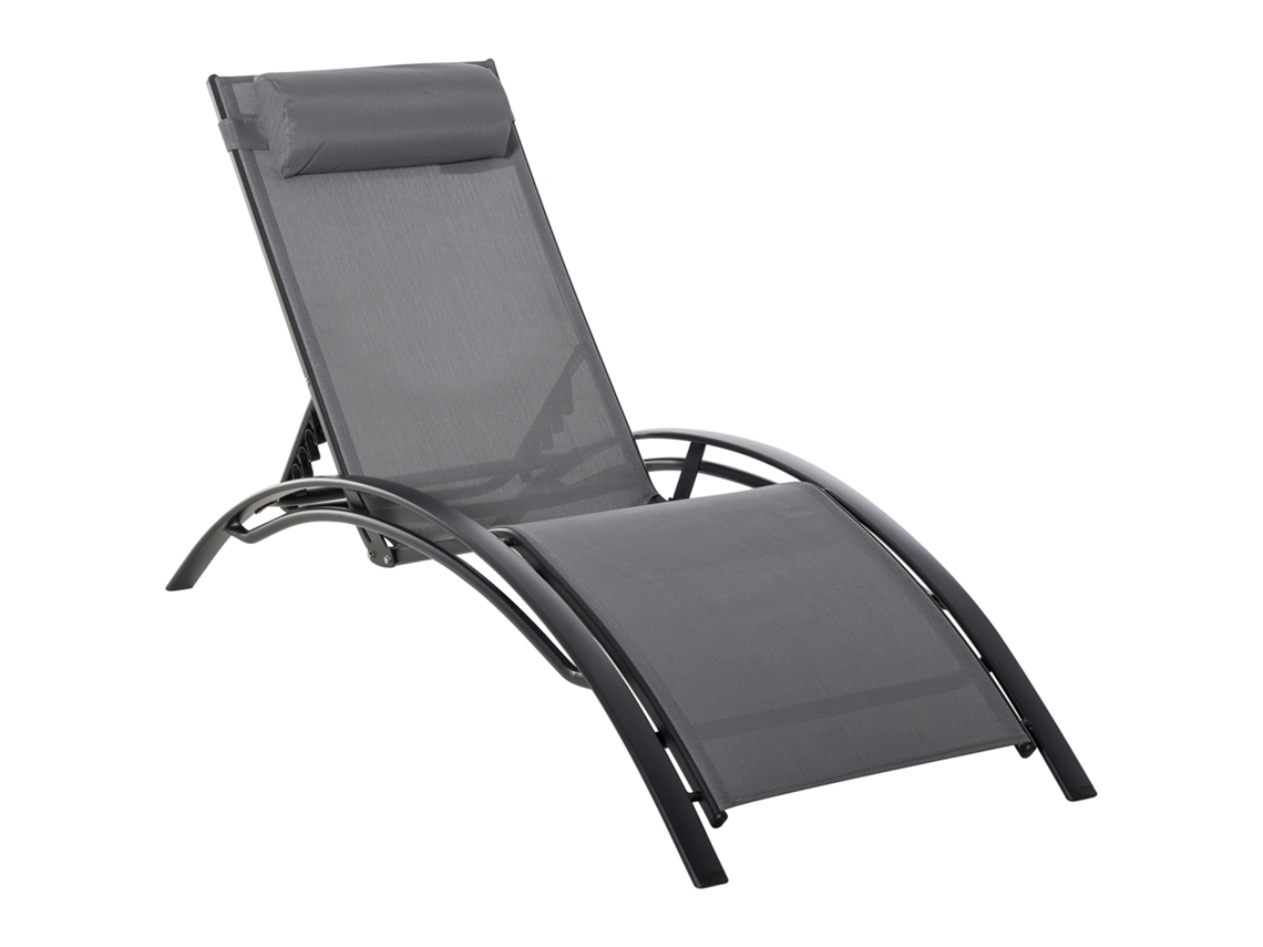 Espreguiçadeira Acolchoada com Bolso Lateral BTFORUS, cinza