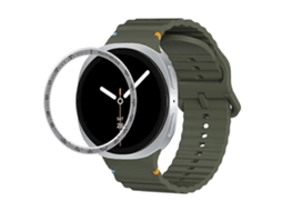 Pulseira De Silicone Com Aro Giratório E Fivela Colorida Com Costura Em Padrão Ondulado.