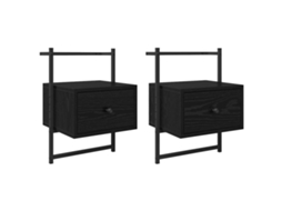 Conjunto de Armários de Cabeceira 2 Pcs Carvalho Preto 35x30x51 cm MAISON EXCLUSIVE