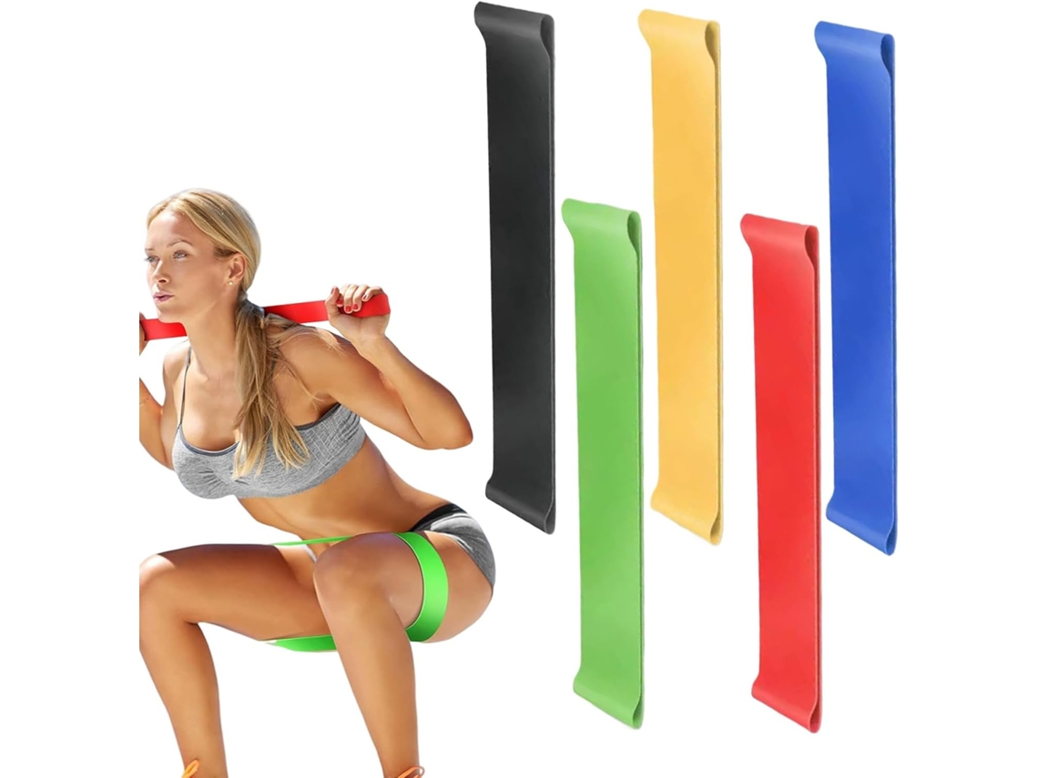 Faixas Elásticas Para Exercícios 5 Unidades | Profissionais Alongamento, Acessório Ginástica Em Casa E Pilates