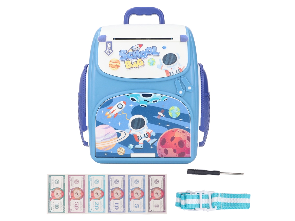 Primerox cofrinho Eletrônico com Senha Mochila Astronauta Iluminado Brinquedo para Crianças
