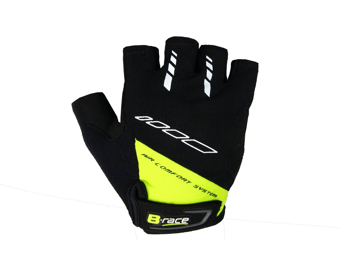 Luvas B-RACE Ciclismo Bump Gel Preto Verde Lima Xl