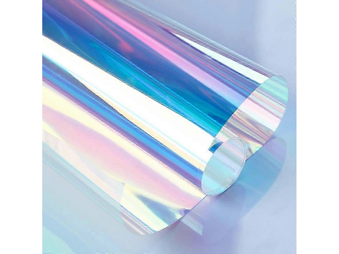 Película Transparente Iridescente Holográfica À Prova D'água Para Janelas, 157 X 39 Cm, Adesiva, Decorativa