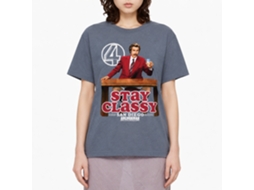 Rockinstone Anchorman Movie Stay Classy Logo Heather Indigo Adult T-shirt Size:xl