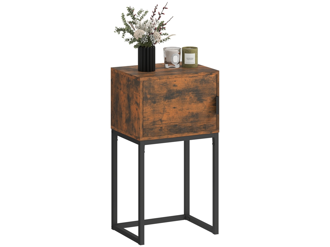 Mesa De Console Estreita, Armário, Design Industrial, Sala De Estar/corredor, 40x30x76cm, Marrom Rústico