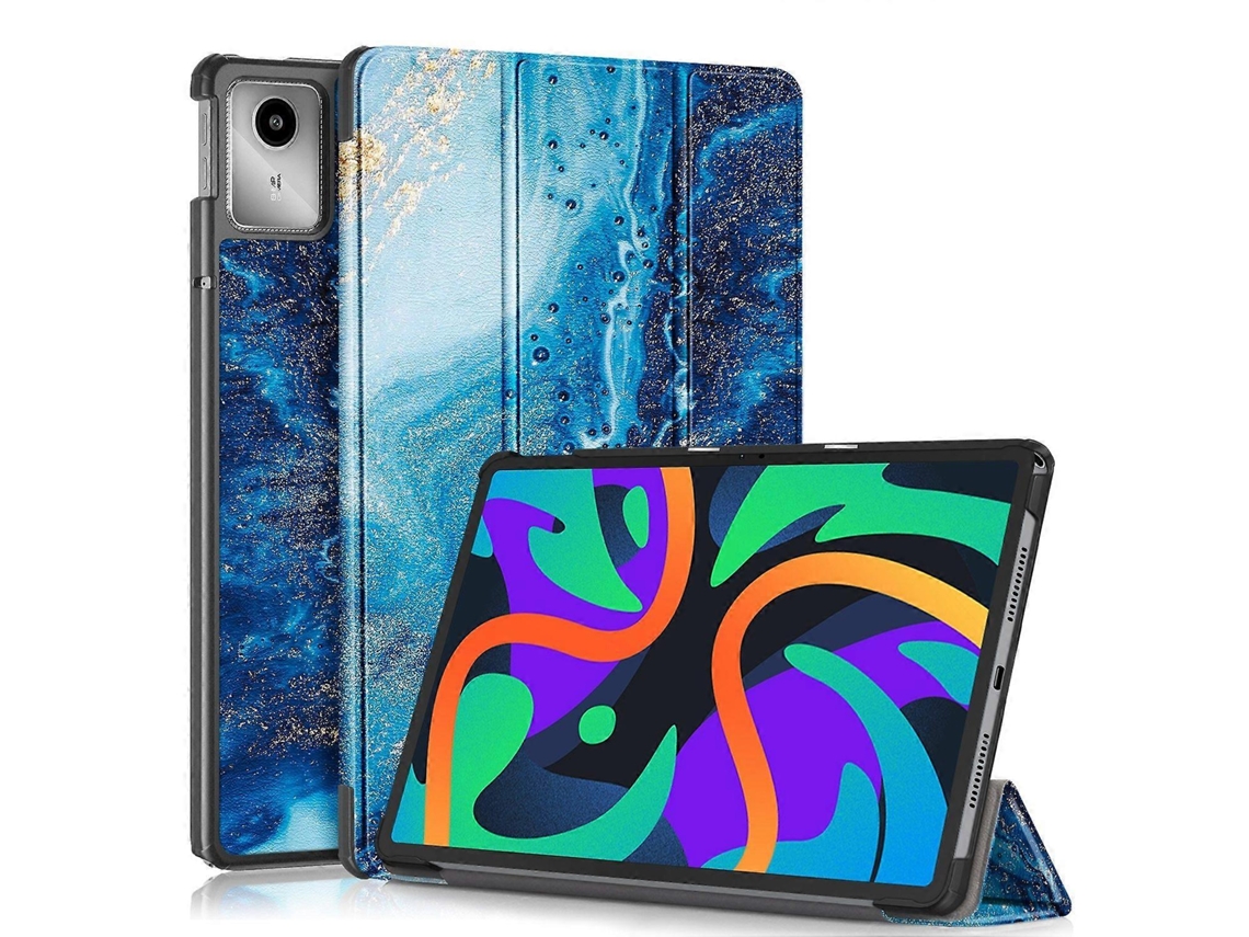 Capa De Couro Para Tablet Lenovo Tab M11/ Xiaoxin Pad 11 2024, Pintada À Mão, Com Suporte Triplo.