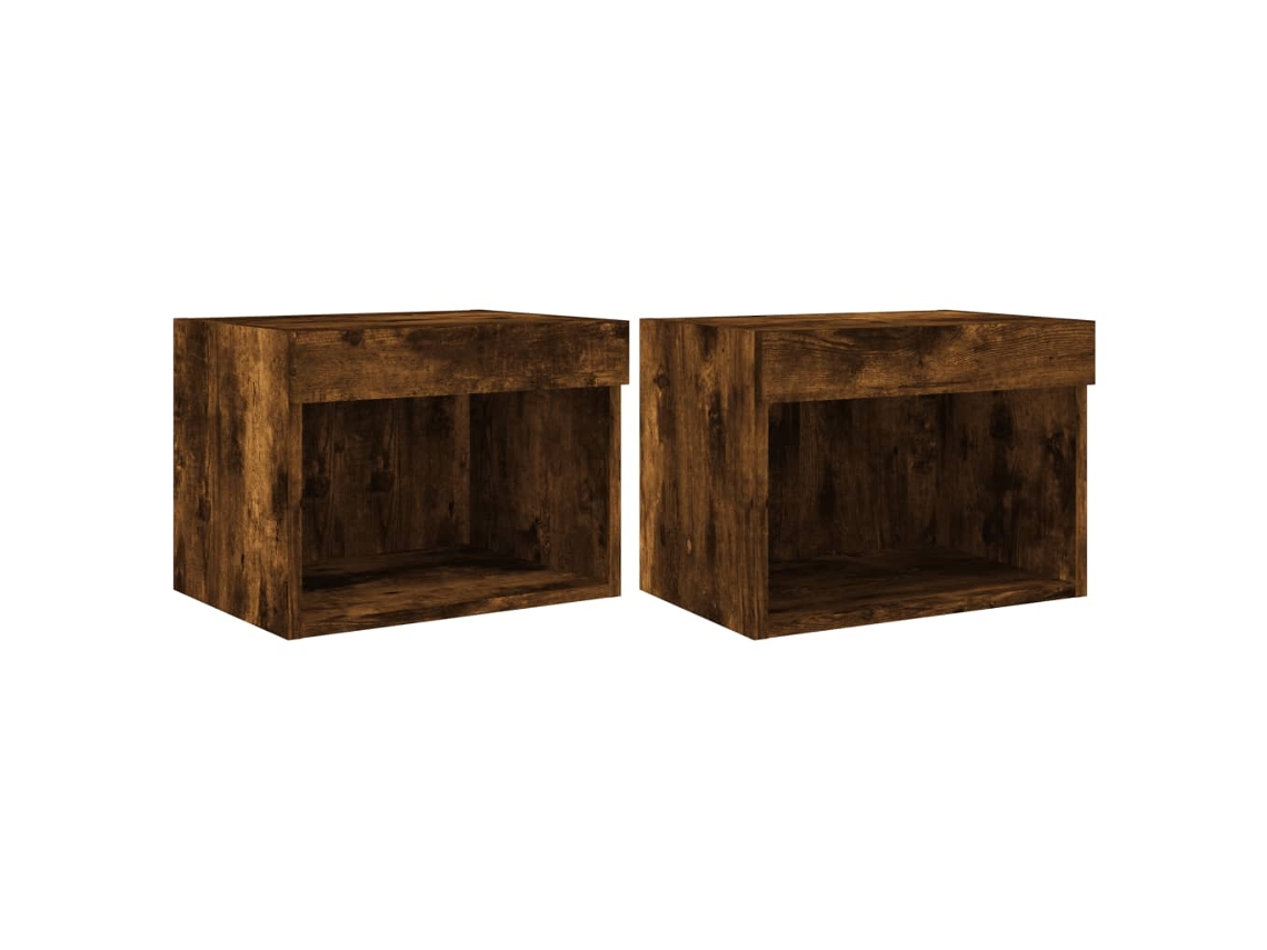 Bedside Cabinet, Bedside Cabinets Vidaxl Marrom Madeira Processada (n/a)