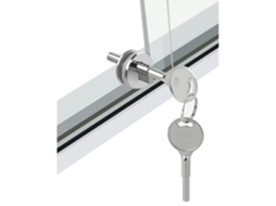 Fechadura Para Vidro, Porta De Vidro Deslizante Com Chave, Vitrine, Adequada Produtos Em Vitrines Deslizantes, Vidros Espessura 0,12'' A 0,23