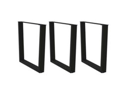 Vidaxl Pernas Para Mesa De Jantar Em V 3 Peças, Preto, 90x(72-73,3) Cm, Aço