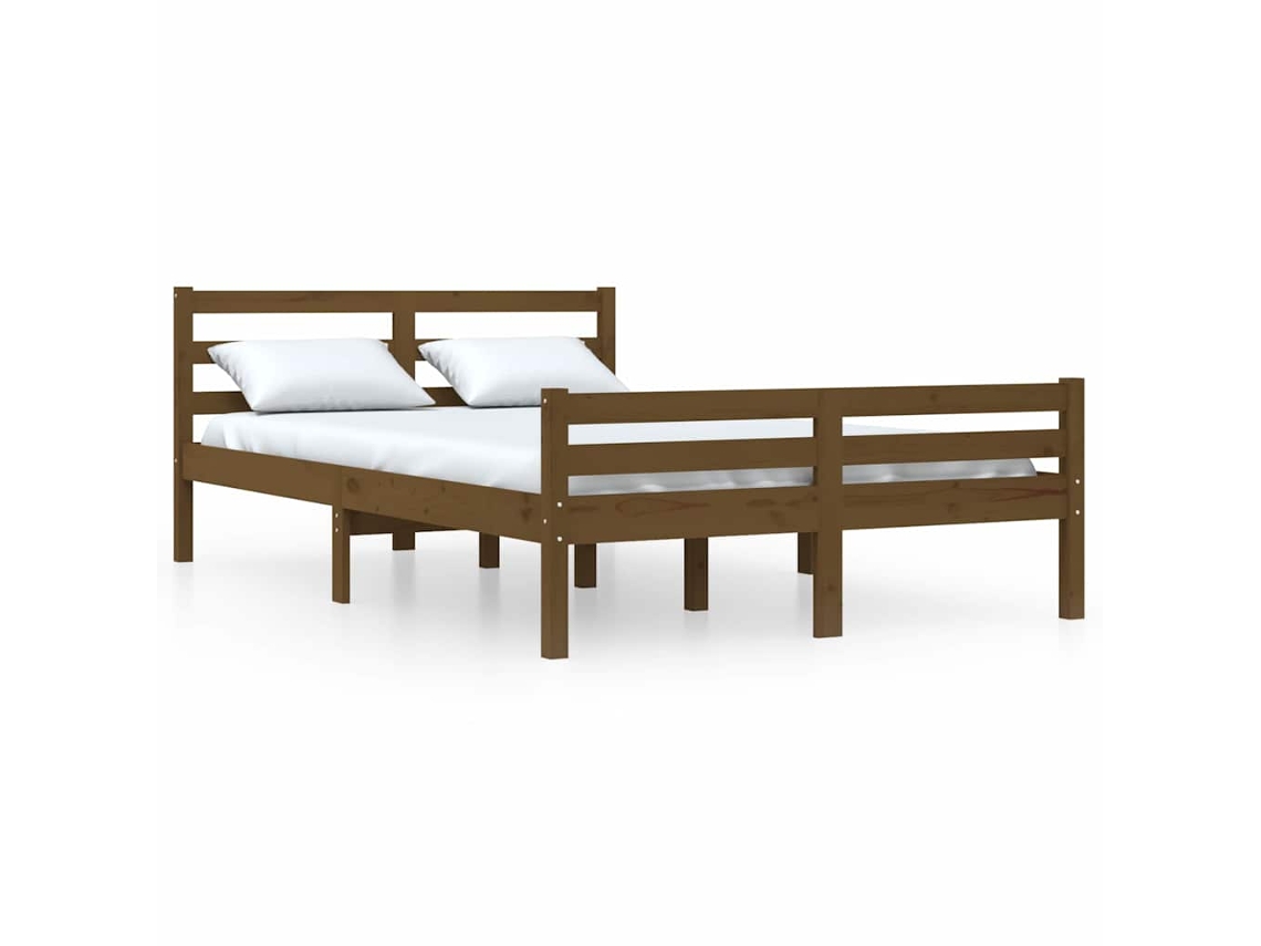 Bed Frame, Bed Frames Vidaxl Marrom Madeira (150 X 200 Cm)