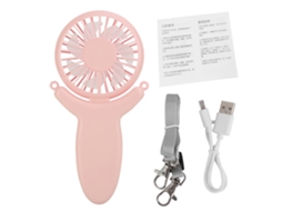 Ventilador Elétrico Pequeno Portátil Recarregável (recarregável De Mão, Mini Usb Para Mesa De Dormitório E Escritório) Vermelho Coral