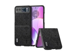 Capa De Celular Abeel Retro Com Textura De Lichia Em Pu Para Motorola Razr 40