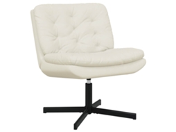 Vidaxl Cadeira Relaxante Giratória Creme 63 X 75 X 76 Cm Veludo