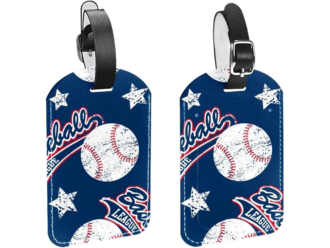 Etiquetas De Viagem Com Estrelas Do Beisebol Pacote 2 Bolsas, Malas E Mochilas, Com Alça De Segurança