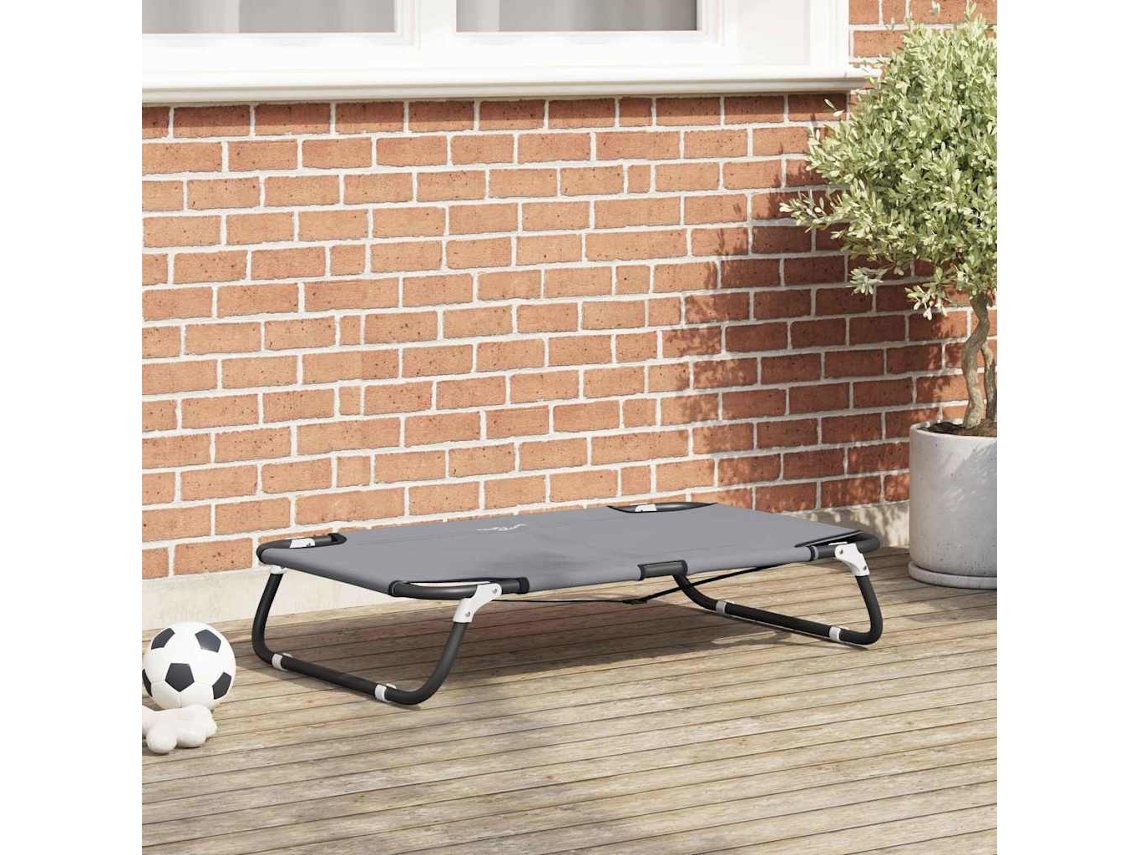 Vidaxl Cama Para Cachorro 70 X 46 X 18 Cm Aço Cinzento-claro