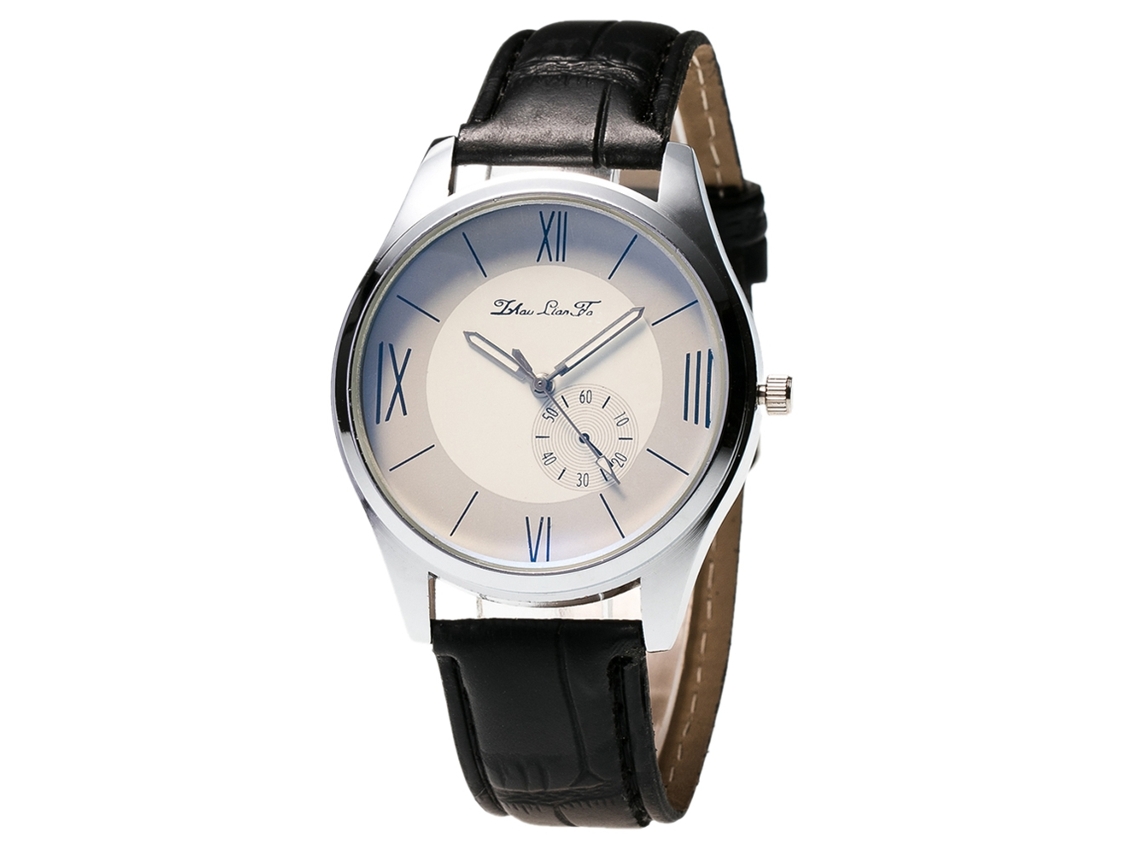 Reloj De Pareja De Cuarzo Con Correa De Pu Para Hombres Zhoulianfa (negro)