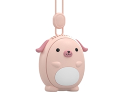 Ventilador de Pescoço MDUG, recarregável USB, mãos livres, ajustável, 3.3x2.2x3.4cm (rosa)