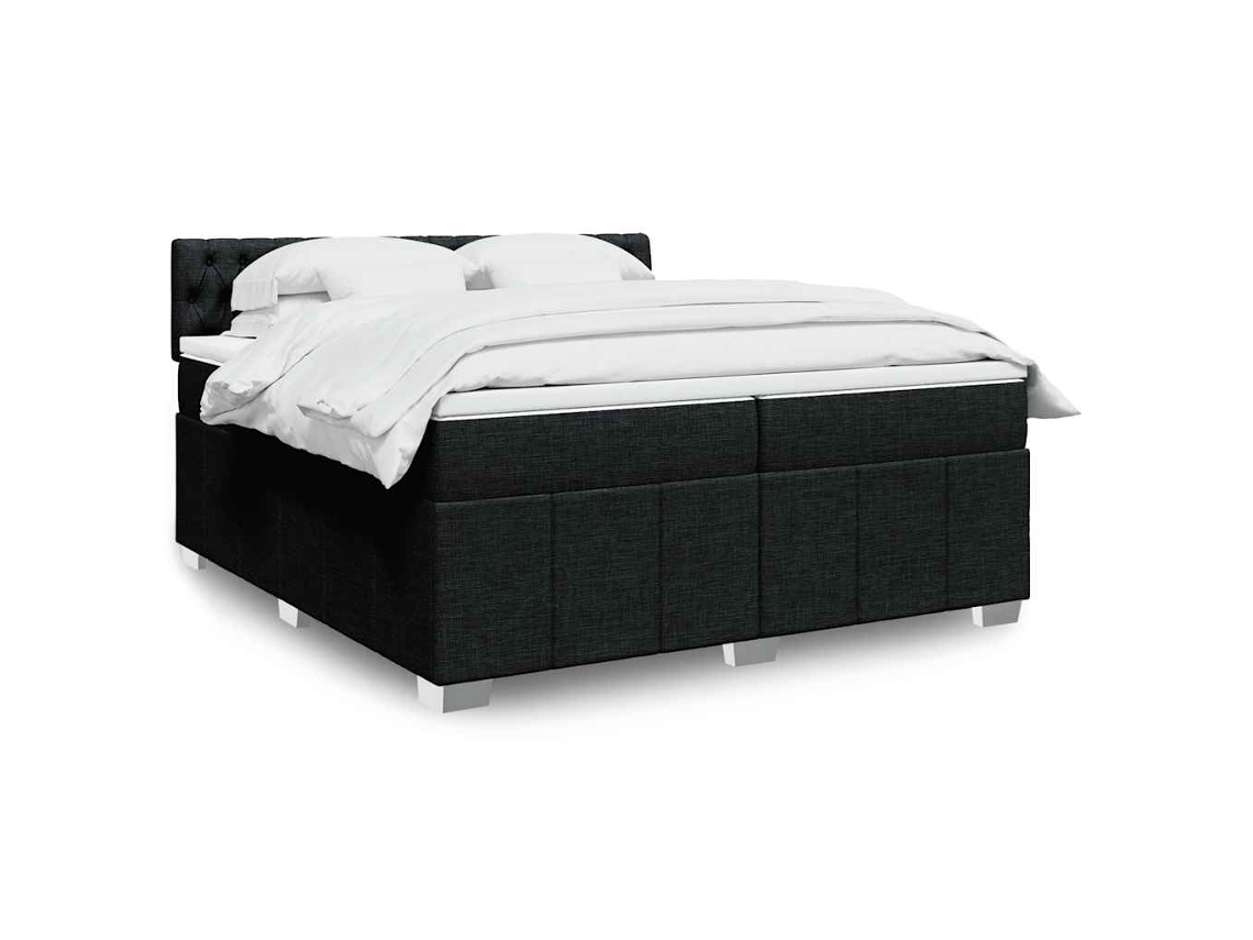 Vidaxl Cama Com Molas/colchão 200x200 Cm Tecido Preto