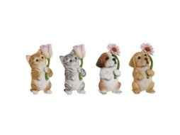 Figura Decorativa HOME ESPRIT Multicolor animais 10,5 X 9 X 18,5 cm (4 Unidades)