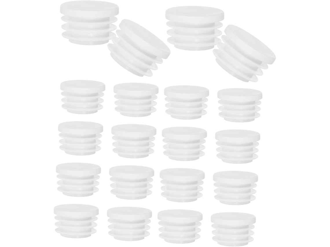 Tampas De Tubo Redondas Plástico Veemoon, 60 Unidades, Pp Branco