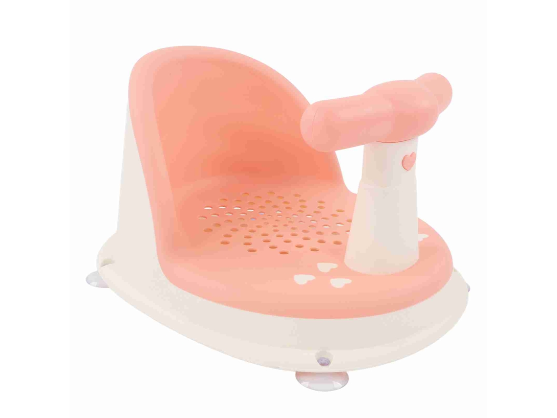 Silla De Baño Para Bebé Plegable Suave Con Mango Desmontable Resistente A La Piel Rosa Asiento De Baño Infantil