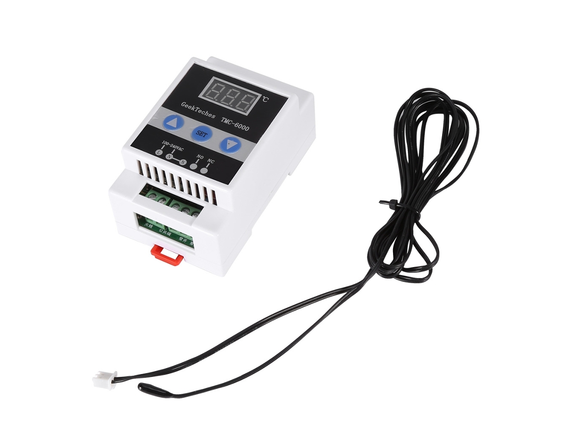 Controlador digital de temperatura TMC 6000 termostato com sensor ar 100 240V LED