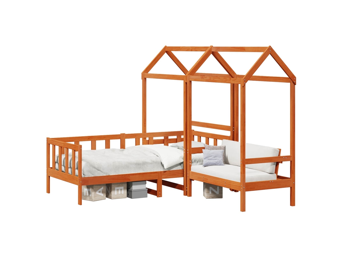 Vidaxl Conjunto De Cama Day 3 Pcs Castanho Cera