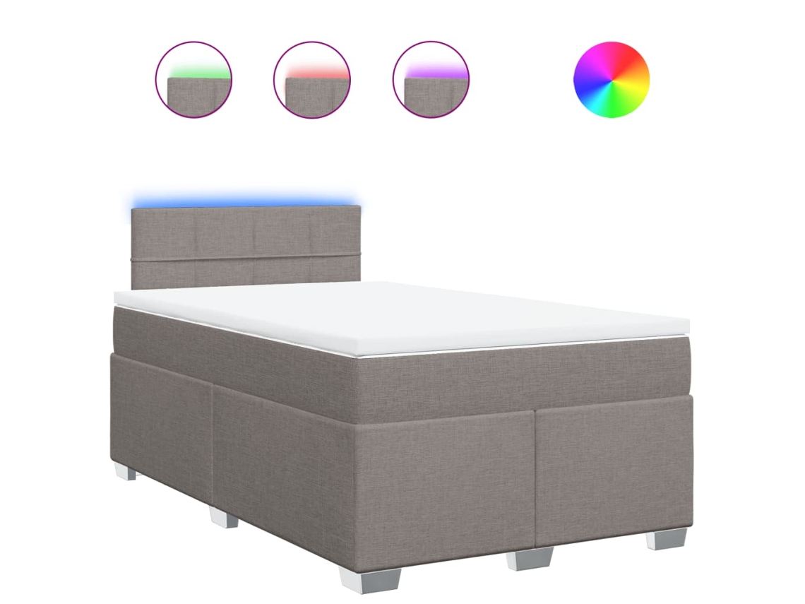 Box Spring Bed, Box Spring Beds Vidaxl Cinzento-acastanhado Tecido (120 X 190 Cm)