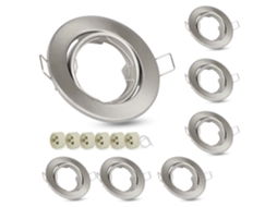 Kit 6 Refletores Embutidos Gu10 Estrutura Base 230 V Luz 50 Mm Refletor De Alumínio Ajustável 30° Para Lâmpadas Led Halógenas Nettlife