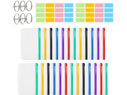 Conjunto De 25 Pastas Transparentes Com Fecho Fichários 6 Argolas, Ideais Cadernos, Pastas Práticas, Pastas De