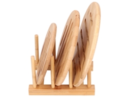 Coxim de Mesa de Bambu Resistente ao Calor com Suporte para Pratos | S/MARCA