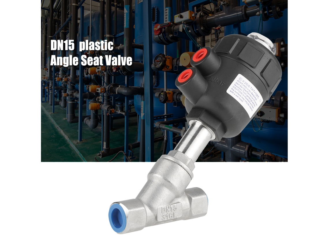 Válvula Ângulo Dn15 Aço Inox Pneumática