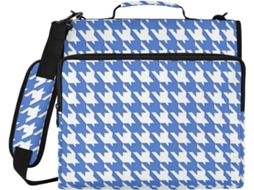 Organizador Clássico Com 3 Argolas Em Padrão Pied Poule 1,5 Polegadas Com Alça, Inclui Bolsa Com Zíper Secretária