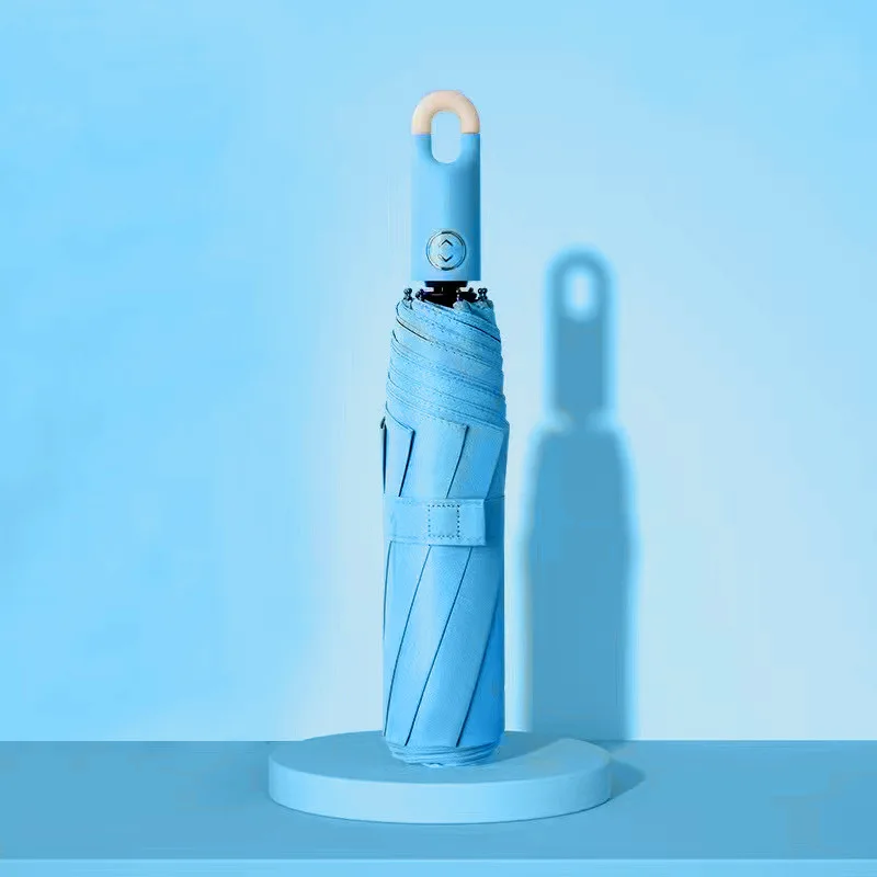 (azul, 8k) Guarda-sol Automático Com Trava Para Proteção Solar E Uv Dobrável E Resistente Ao Vento