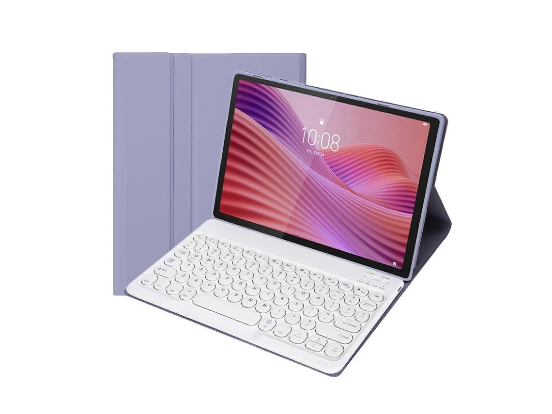 Capa De Couro Para Tablet Com Teclado Bluetooth Yam29 Ultrafino Com Teclas Redondas Removíveis