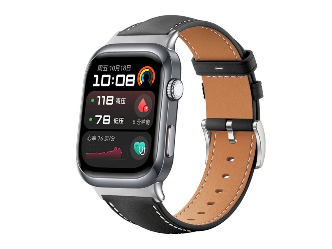 Bracelete para Huawei Watch D2 Couro Preto com Cabeça Plana e Textura de Bambu Preta XIAOMOYU (22mm)
