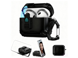 Capa Zruxe Para Airpods Pro/pro 2 Pop-up Com Suporte Para Telemovel, Preto