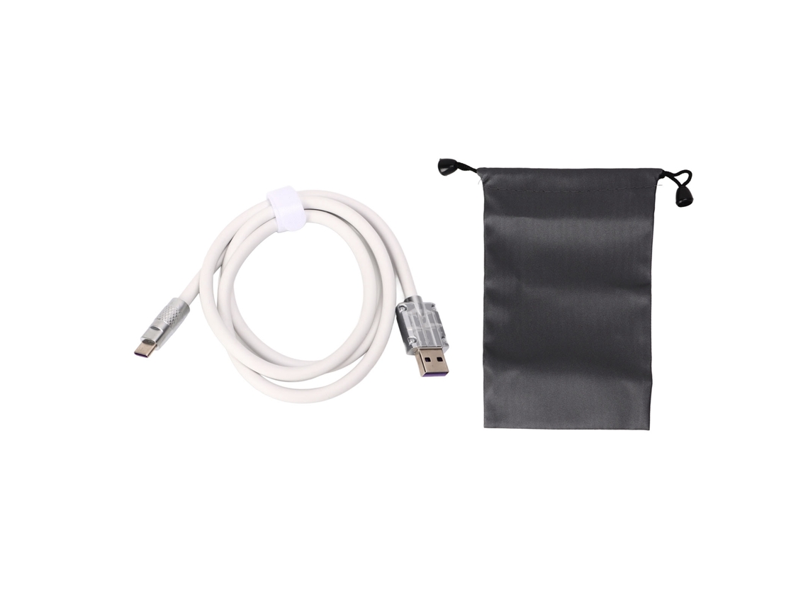 Cable De Carga Usb C 66w Rápido Silicona Líquida Grueso Para Teléfono Power Bank Cámara 1.45m