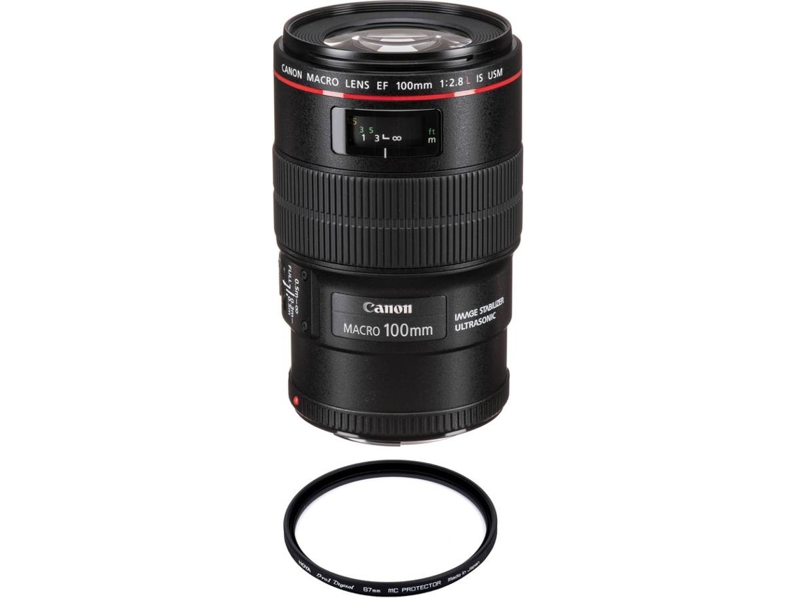 Objetiva CANON EF 100mm F2.8L Macro IS USM + HOYA 67mm PRO 1D Protetor (Encaixe: Canon EF)