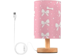 Abajur De Cabeceira Com Laços Brancos E Porta Usb, Sem Necessidade De Lâmpada, Luz Led Quente Para Quarto, Sala De Estar