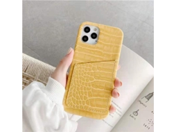 Capa Para Iphone 17 Air Amarela Com Estampa De Crocodilo, Porta-cartões, Semi-cobertura, Rígida E Dissipadora De Calor