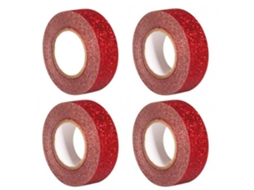 Fita Adesiva, 4 Fitas Adesivas Com Brilho, 5 M X 1,5 Cm, Vermelhas