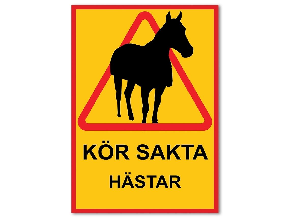 Dirija Devagar, Cavalos - Placa / Sinal De Aviso - Sinal De Trânsito A2 Multicolorido Multicolorido A2 Pacote Com 1