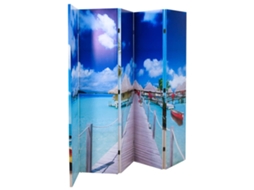 Vidaxl Biombo Dobrável Com Estampa De Praia 200x170 Cm