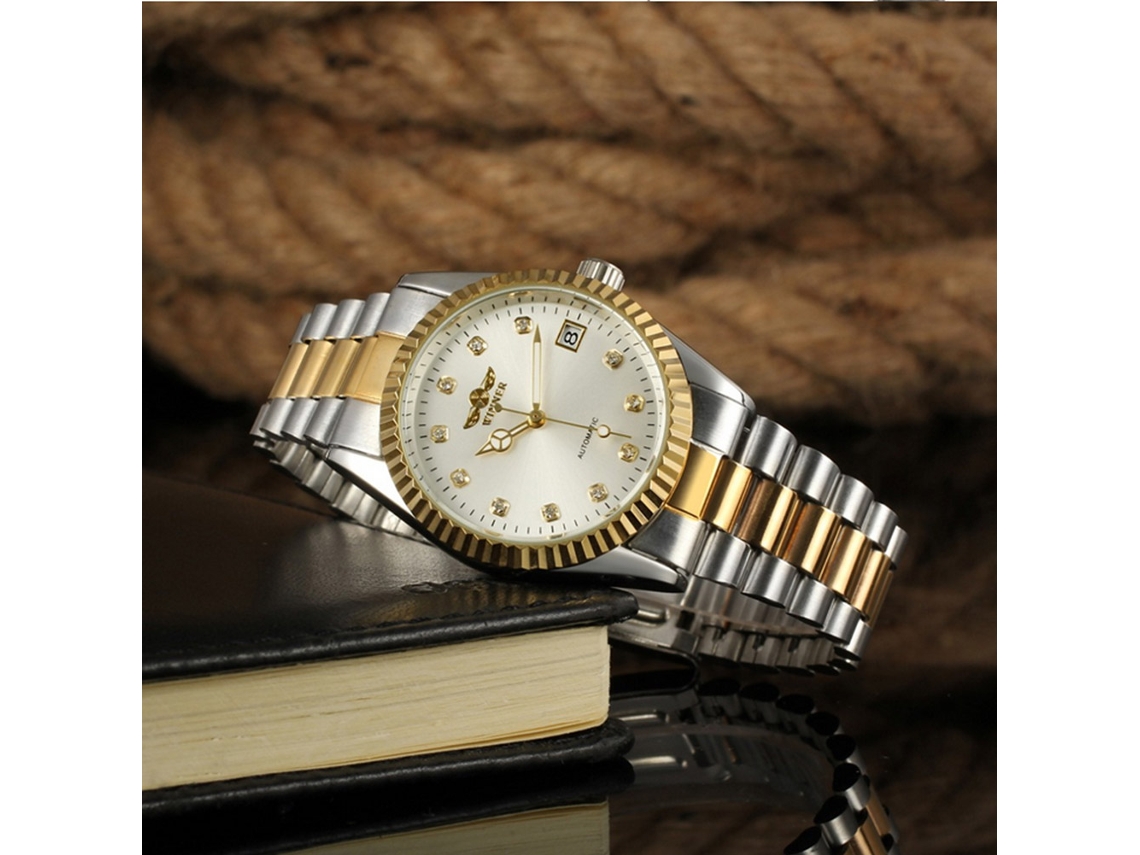Reloj Mecánico Automático Completo Para Hombres Resistente Al Agua Winner (blanco)