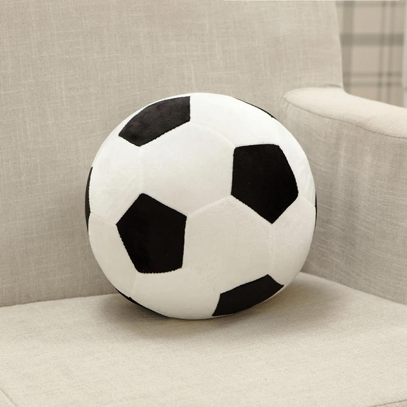 Brinquedo de Pelúcia Macio de Futebol MDUG (branco e Preto, 30cm)