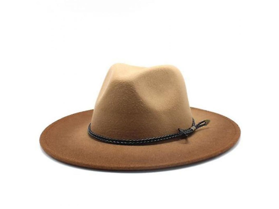2026 sombrero Fedora de Ala Ancha Home Wide Brim para Mujer Y Hombre de Lana Y Fieltro Panama Zub Marrón