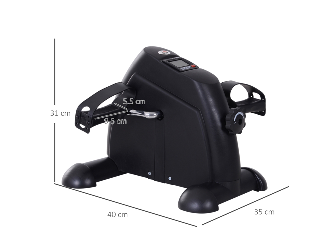 Mini Bicicleta Ergométrica Com Display Lcd, Ferro Fundido, Preta, 35x40x31cm, Compacta Para Casa E Fitness.