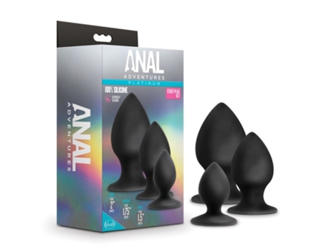 Conjunto De Plugue Anal Forte Platinum Anal Adventures ANAL ADVENTURES